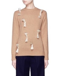 3.1 Phillip Lim Fringe Embellisht Wool Yak Cashmere Sweater