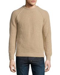 Long Sleeve Crewneck Cashmere Sweater Sand