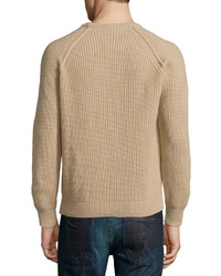 Long Sleeve Crewneck Cashmere Sweater Sand