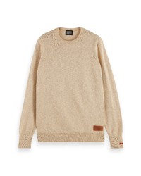 Scotch & Soda Melange Recycled Cotton Blend Sweater In 0610 Sand Melange At Nordstrom