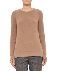 Akris Punto Ribbed Side Vent Sweater Camel