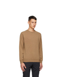 Dunhill Tan Cashmere Crewneck Sweater
