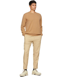 Salie 66 Tan Cashmere Dakota Crewneck Sweater