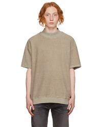 Fear Of God Beige Inside Out Mock Neck Short Sleeve Sweatshirt