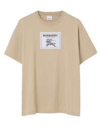 Burberry Logo Patch Cotton T Shirt