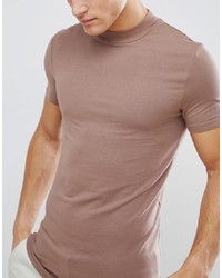 ASOS DESIGN Muscle Fit T Shirt With Turtle Neck In Purple