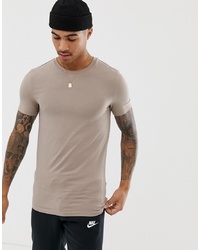 ASOS DESIGN Organic Muscle Fit T Shirt With Crew Neck In Beige