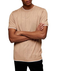 Topman Pointelle Short Sleeve Sweater