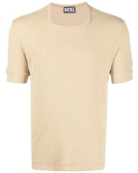 Diesel Ribbed Stretch Cotton T Shirt