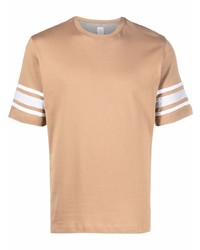 Eleventy Striped Edge Cotton T Shirt