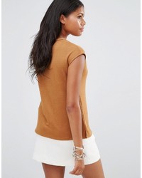 Glamorous Suede T Shirt With Pocket Detail