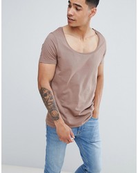 ASOS DESIGN T Shirt With Deep Scoop Neck In Purple