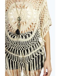 Boohoo Lily Crochet Poncho Style Top