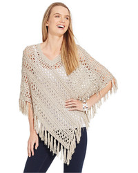 Style&co. Style Co Crochet Fringe Poncho Only At Macys