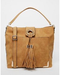 Aldo Slouch Shoulder Bag With Foldover Tassel Detail