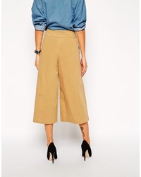 Asos Collection Longline Culotte With Belt And Buckle Detail