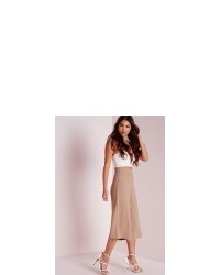 Missguided Crepe Culottes Camel