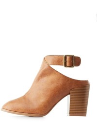 Charlotte Russe Qupid Buckled Cut Out Heel Booties