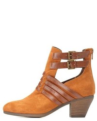 Qupid Double Buckle Cut Out Bootie