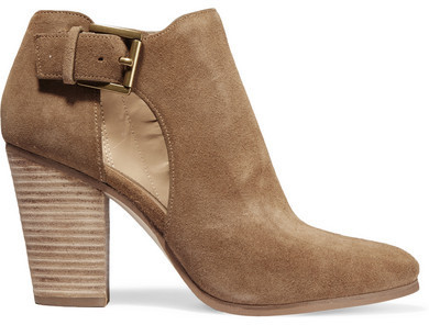 MICHAEL Michael Kors Michl Michl Kors Adams Cutout Suede Ankle Boots Camel,  $185  | Lookastic