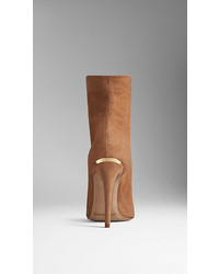 Burberry Suede Peep Toe Boots