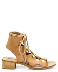See by Chloe Edna Cutout Suede Lace Up Sandals