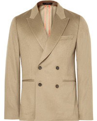 Paul Smith Beige Soho Slim Fit Double Breasted Cashmere Blazer