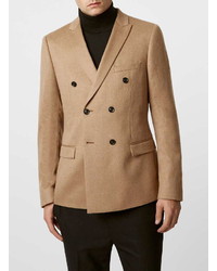 Topman Limited Edition Camel Hair Double Breasted Blazer