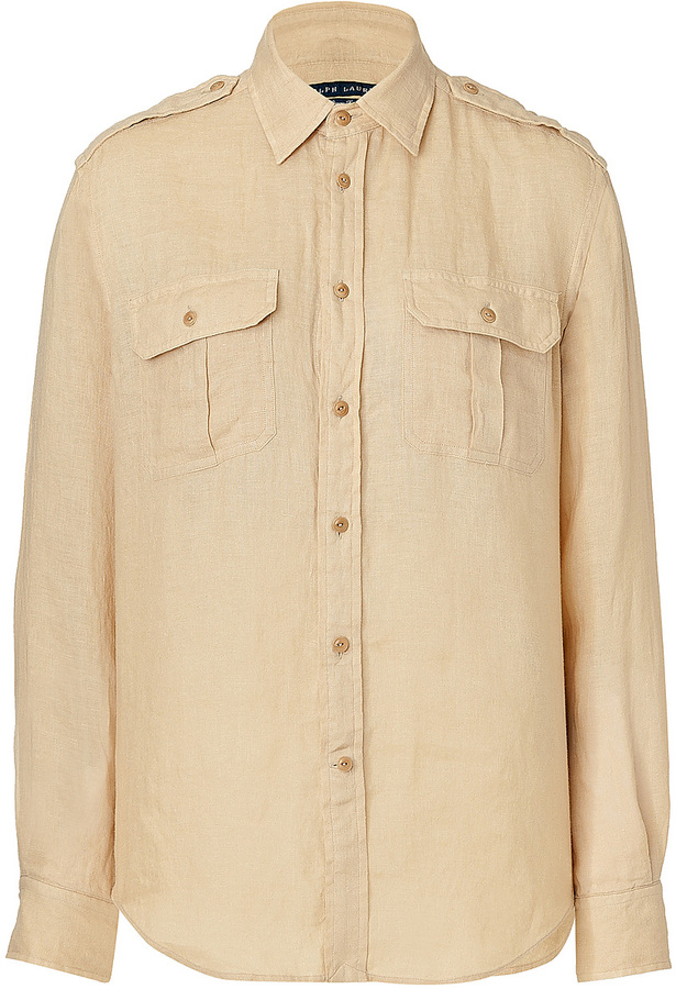 Polo Ralph Lauren Linen Safari Shirt, $195 | STYLEBOP.com | Lookastic