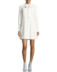 See by Chloe Tie Neck Long Sleeves A Line Dress