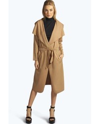 Boohoo Katie Shawl Collar Belted Duster