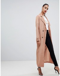 PrettyLittleThing Maxi Duster Coat In Camel