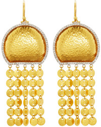 Gurhan 24k Large Diamond Moon Tassel Drop Earrings 065tcw
