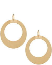 Lydell NYC Brushed Golden Hoop Drop Earrings