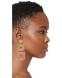 Kenneth Jay Lane Champagne Square Earrings