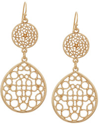 Lydell NYC Golden Filigree Double Drop Earrings