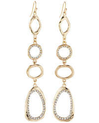 Lydell NYC Golden Pave Oval Multi Drop Earrings
