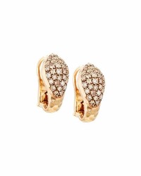 Roberto Coin Martellato 18k Pave Diamond Snake Earrings