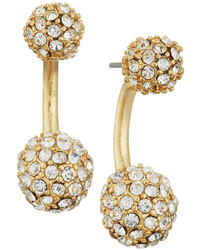 Lydell NYC Pave Crystal Ball Jacket Drop Earrings