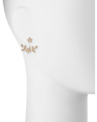 Lydell NYC Pave Crystal Leaf Jacket Earrings