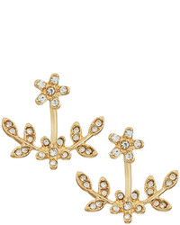 Lydell NYC Pave Crystal Leaf Jacket Earrings