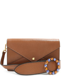 Miu Miu Embellished Strap Grained Leather Envelope Bag