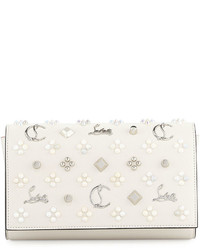 Christian Louboutin Paloma Fold Over Embellished Clutch Bag