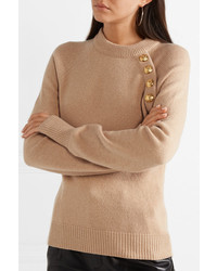 Balmain Button Embellished Wool And Cashmere Blend Sweater