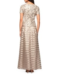 Alex Evenings Embellished Tulle Mock Two Piece Gown