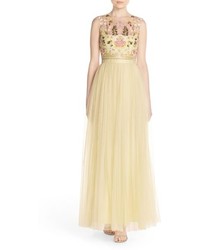 Needle & Thread Floral Embellished Tulle Gown