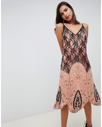 ASOS DESIGN Premium Embellished Lace Mix Midi Slip Dress