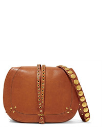 Tan Embellished Leather Bag