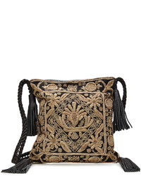 Antik Batik Embellished Shoulder Bag With Leather