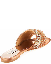 Badgley Mischka Kassandra Embellished Flat Slide Sandal